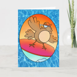 Summer Bird Surfer Card Karte