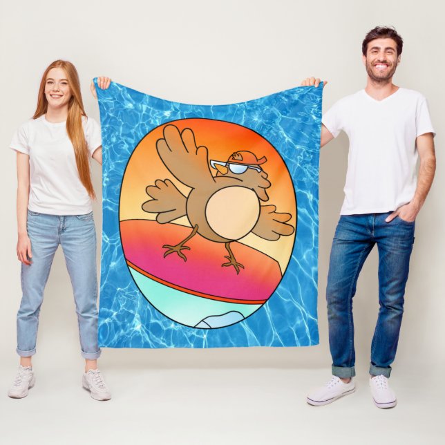 Summer Bird Surfer Fleece Blanket (Beispiel)
