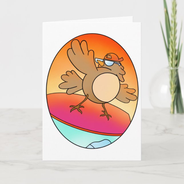 Summer Bird Surfer Karte (Vorderseite)