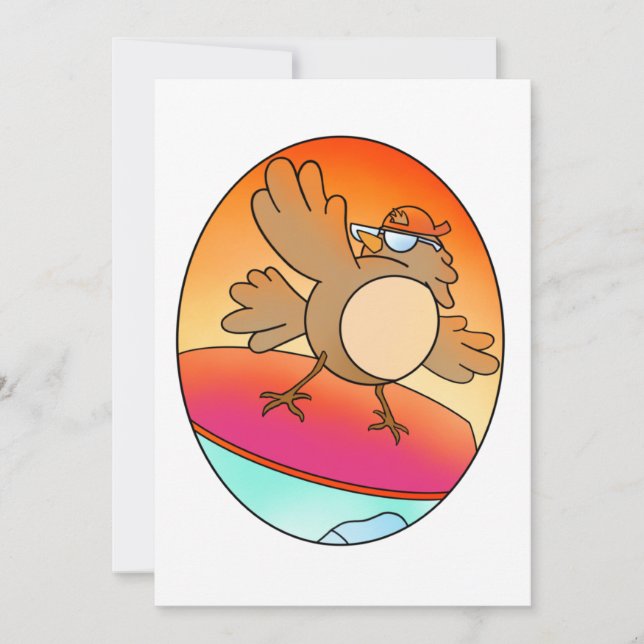 Summer Bird Surfer Karte (Vorderseite)