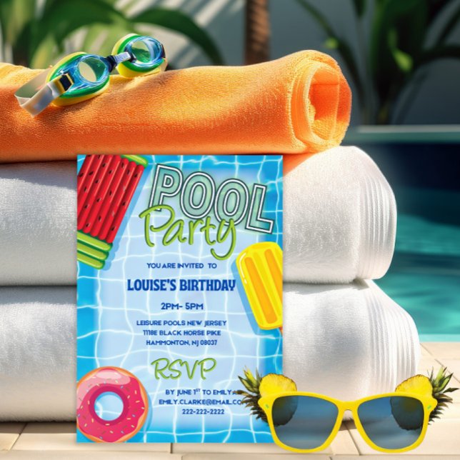 Summer Birthday Pool Party Einladung (Von Creator hochgeladen)