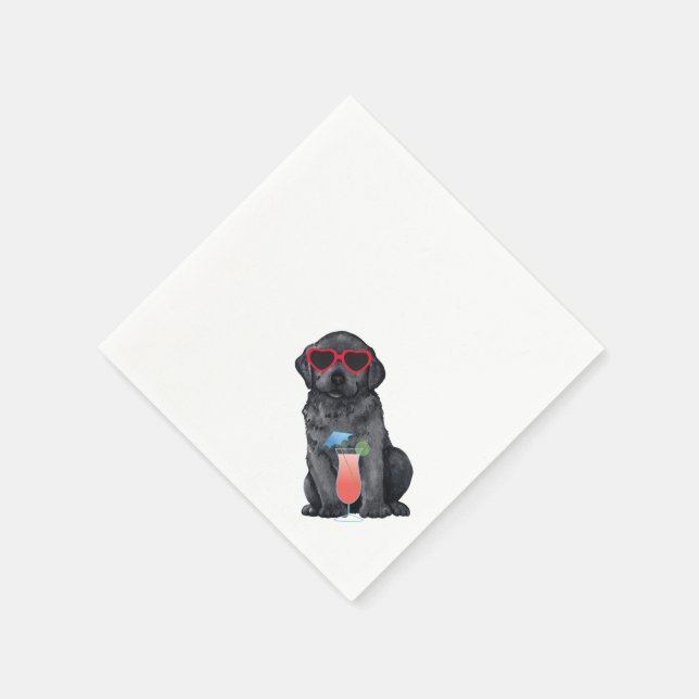 Summer Black Lab Serviette (Ecke)