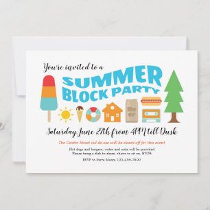 Summer Block Party Einladung