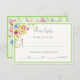Summer Blooms florale Wedding RSVP Card