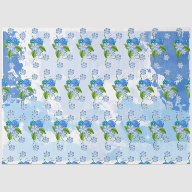 Summer Blue Design Serie 7 Seidenpapier (Vorderseite)