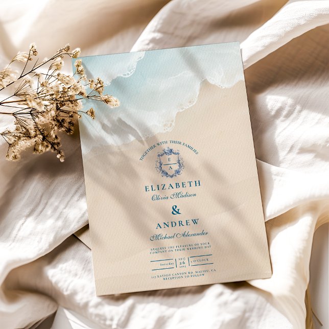 Summer Blue Ocean Beach Hochzeit Einladung (Von Creator hochgeladen)