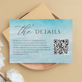 Summer Blue Ocean Beach Hochzeitkarte RSVP Karte