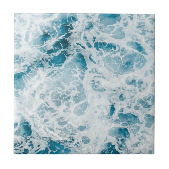 Summer Blue Ocean Wave  Fliese (Vorderseite)