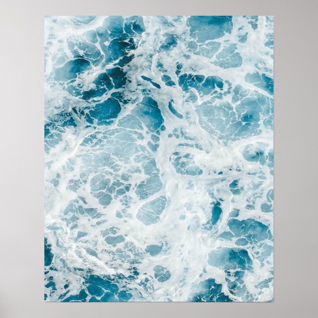 Summer Blue Ocean Wave Poster (Vorne)
