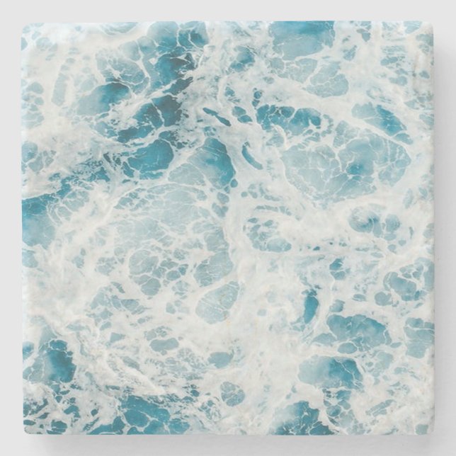 Summer Blue Ocean Wave Steinuntersetzer (Vorderseite)