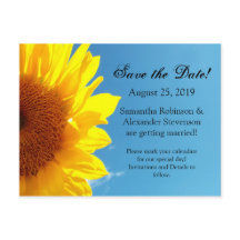 Summer Blue Sky Gelb Sonnenblume Save the Date