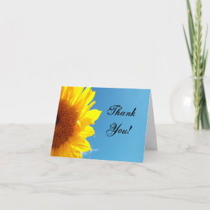 Summer Blue Sky mit gelber Sonnenblume Dankeskarte