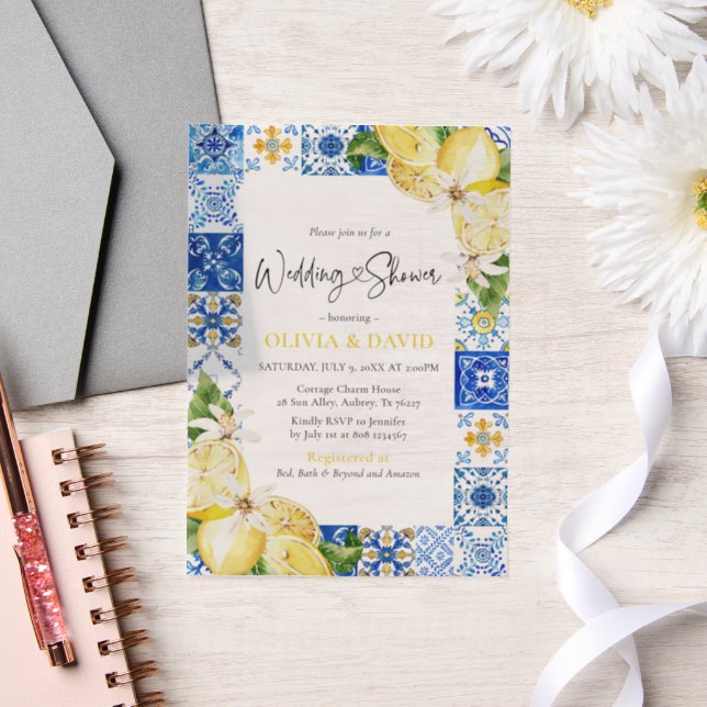 Summer Blue Tiles Lemons italienischer Polterabend (Hochzeit)