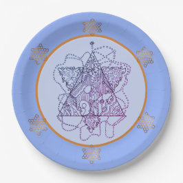Summer Blues Jewish Star Paper Plate Pappteller