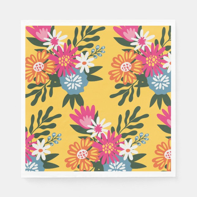 Summer Blume Bouquet Serviette (Vorderseite)
