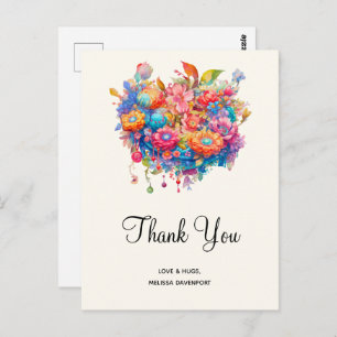 Summer Blume Bouquet Whimsical Boho Postkarte