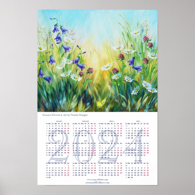 Summer Blume Fine Art Calendar 2024 Poster (Vorne)