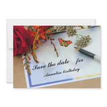 Summer Blume Hinweis Save the Date Karte