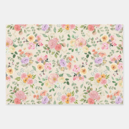 Summer Boho Floral on Bale Yellow Geschenkpapier Set