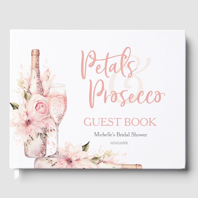 Summer Boho Petals und Prosecco Gästebuch (Vorderseite)