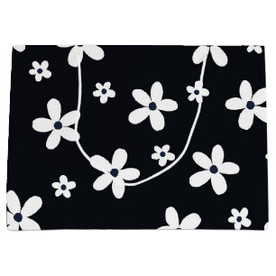Summer Boho Schwarz-weiß Daisy Blume Große Geschenktüte