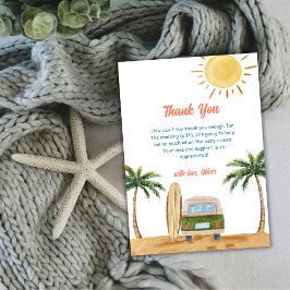 Summer Boho Surf Beach Van Baby Dusche Dankeskarte