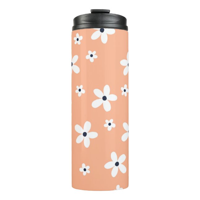 Summer Boho White Daisy Blume Thermosbecher (Vorderseite)