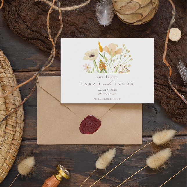 Summer Boho Wildblumen Garden Wedding Save The Date (Von Creator hochgeladen)