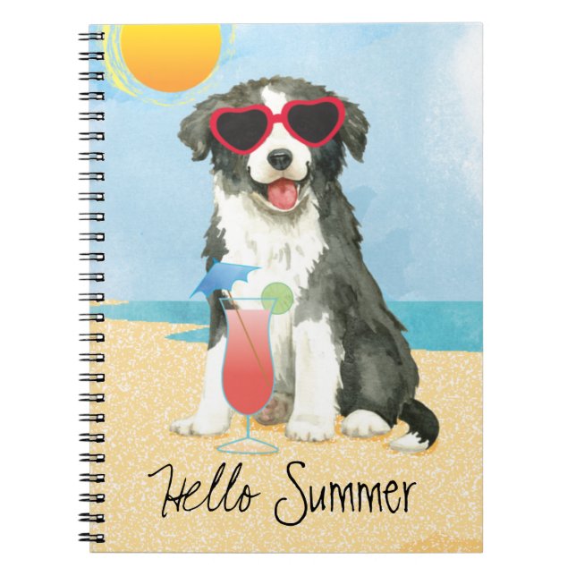 Summer Border Collie Notebook Notizblock (Vorderseite)