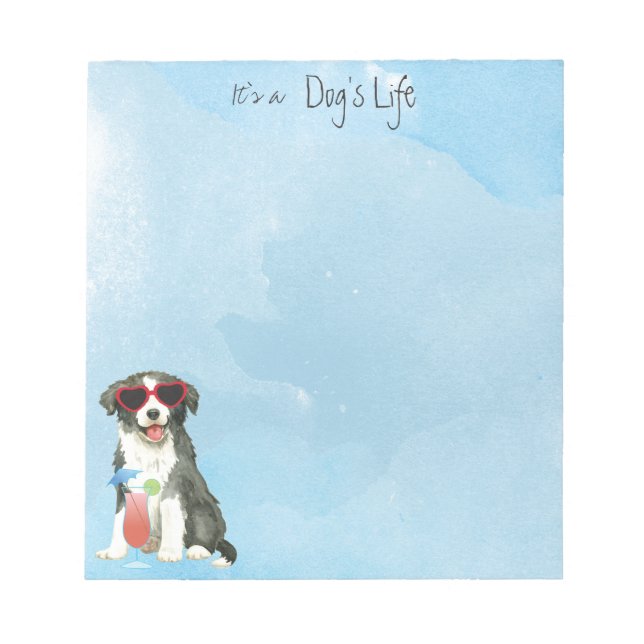 Summer Border Collie Notepad Notizblock (Vorderseite)