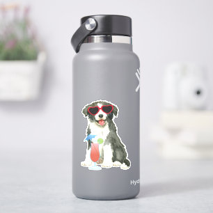 Summer Border Collie Vinyl Aufkleber