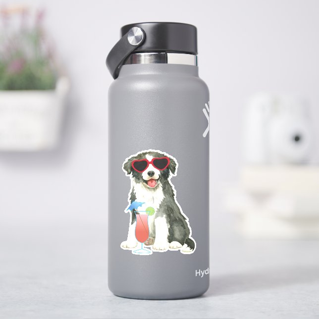 Summer Border Collie Vinyl Aufkleber (HydroFlask)