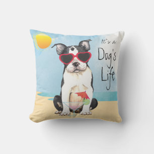 Summer Boston Terrier Kissen