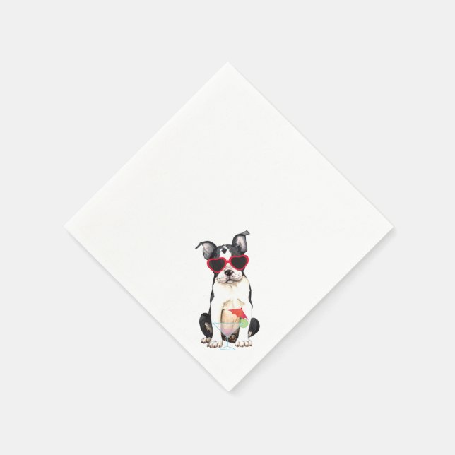 Summer Boston Terrier Serviette (Ecke)