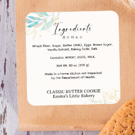 Summer Botanical Farmers Market Ingredient Product Quadratischer Aufkleber