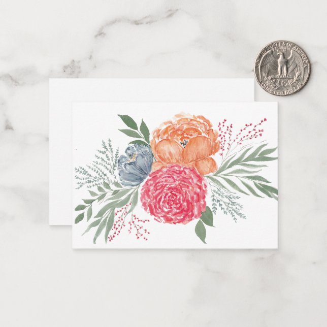 Summer Bouquet Note Card Mitteilungskarte (Vorderseite/Rückseite Beispiel)