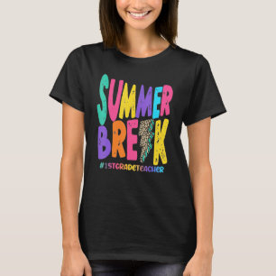 Summer Break 1. Klasse Lehrer Sub Leopard Teach T-Shirt
