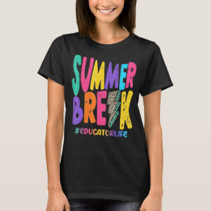 Summer Break Educational Life Sub Leopard Lehre T-Shirt