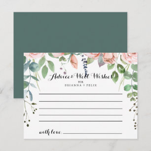 Summer Breeze Floral Wedding Advice Card Postkarte