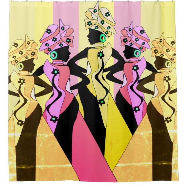 Summer Breeze Nubian African Queens Duschvorhang (Vorderseite)