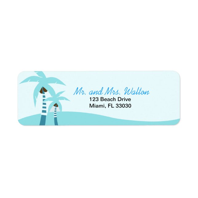 Summer Breeze Palm Tree Rücksendeadresse Label (Vorne)
