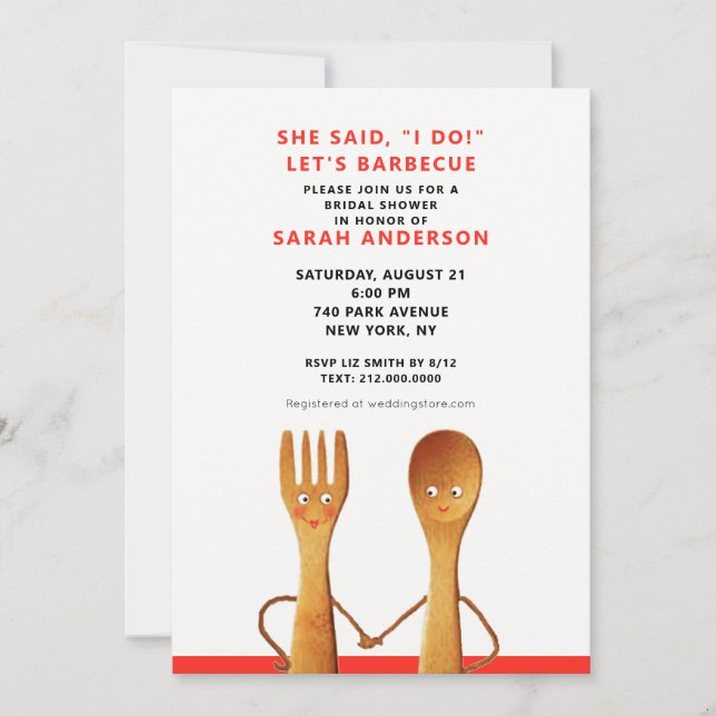 Summer Bridal Dusche Einladung (Vorderseite)