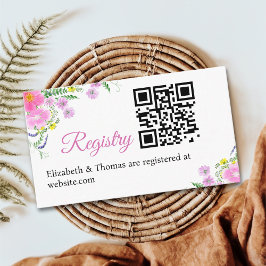 Summer Bridal shower with wildflowers Pink Colors Begleitkarte