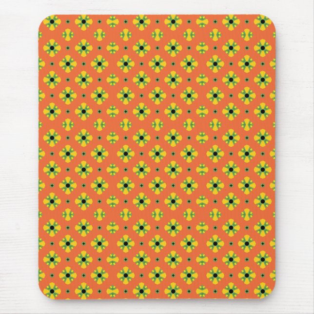 Summer Bright Orange Yellow Green Diamond Pattern Mousepad (Vorne)