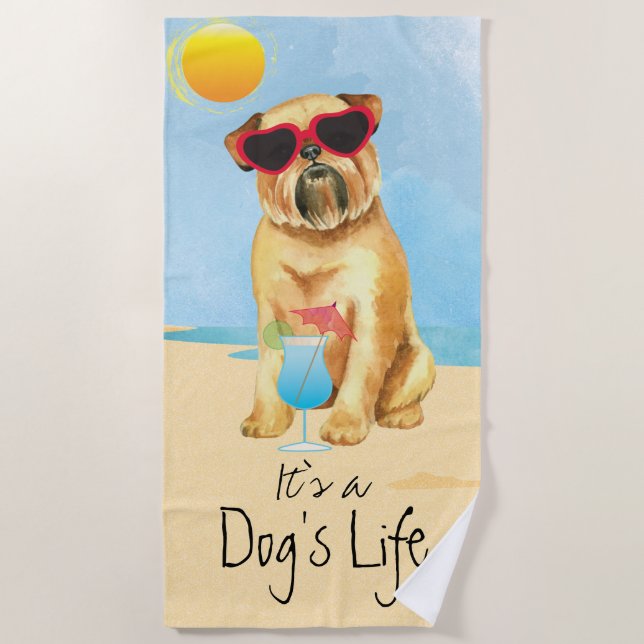 Summer Brussels Griffon Strandtuch (Vorderseite)