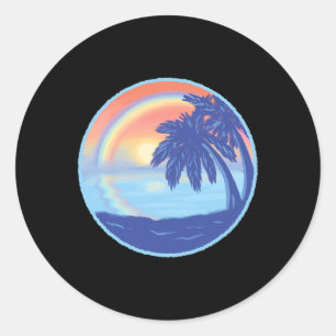 Summer Bubble Ocean Waves Men Women Paradise Graph Runder Aufkleber