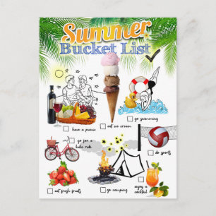Summer Bucket List Postkarte