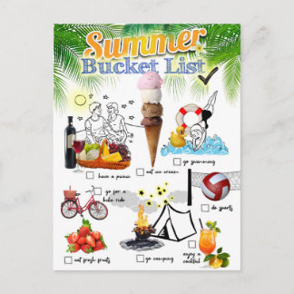 Summer Bucket List Postkarte