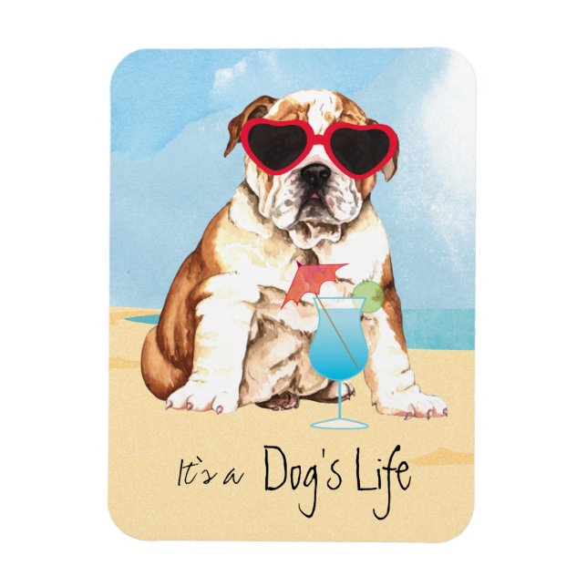Summer Bulldog Magnet (Vertikal)