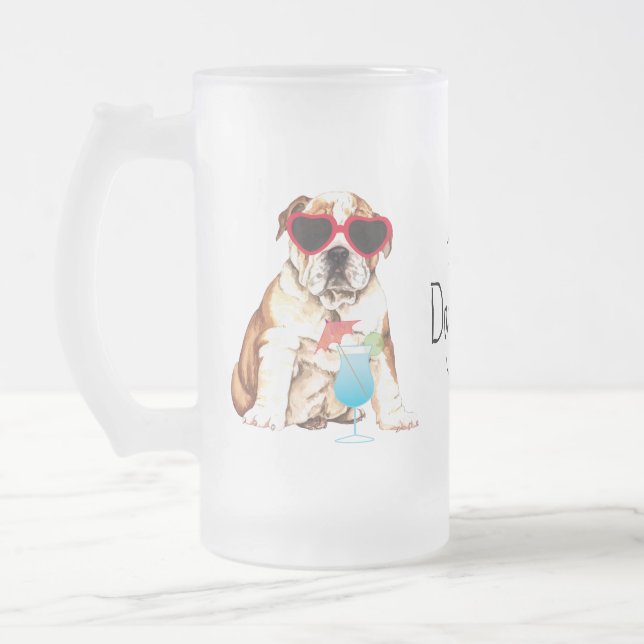 Summer Bulldog Mattglas Bierglas (Links)
